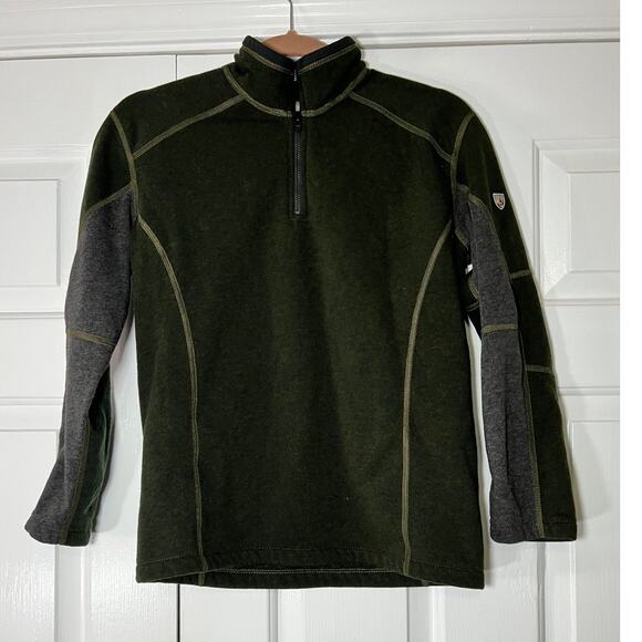 Kühl Kids Half Zip Kashmira Fleece Pullover size Medium Green Gray - Picture 1 of 6